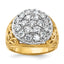 IBGoodman 10k Two-tone Men's Polished Filigree 2 Carat A Quality Diamond Cluster Ring
