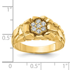 10k IBGoodman Men's Cluster Diamond Nugget Complete Ring