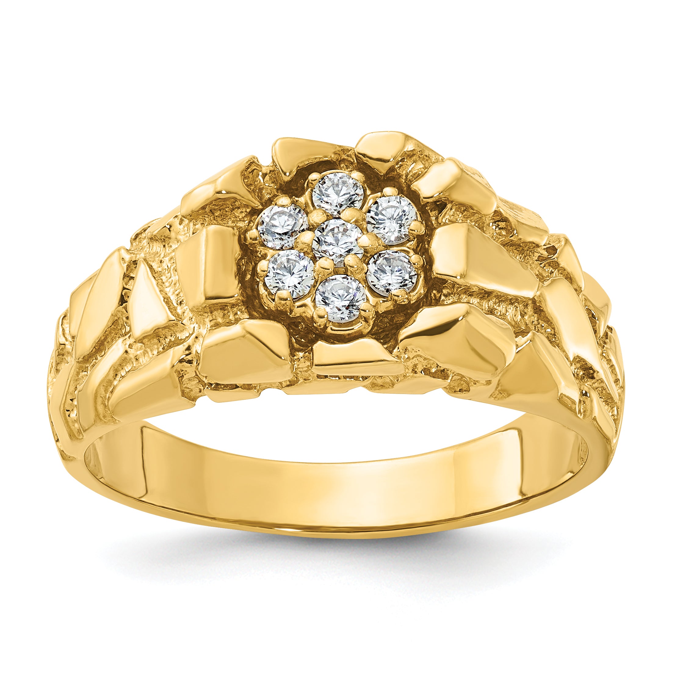 10k IBGoodman Men's Cluster Diamond Nugget Complete Ring Main image
