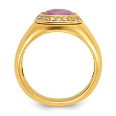 10k IBGoodman Men's Ruby Doublet Stone and Diamond Complete Ring - 10