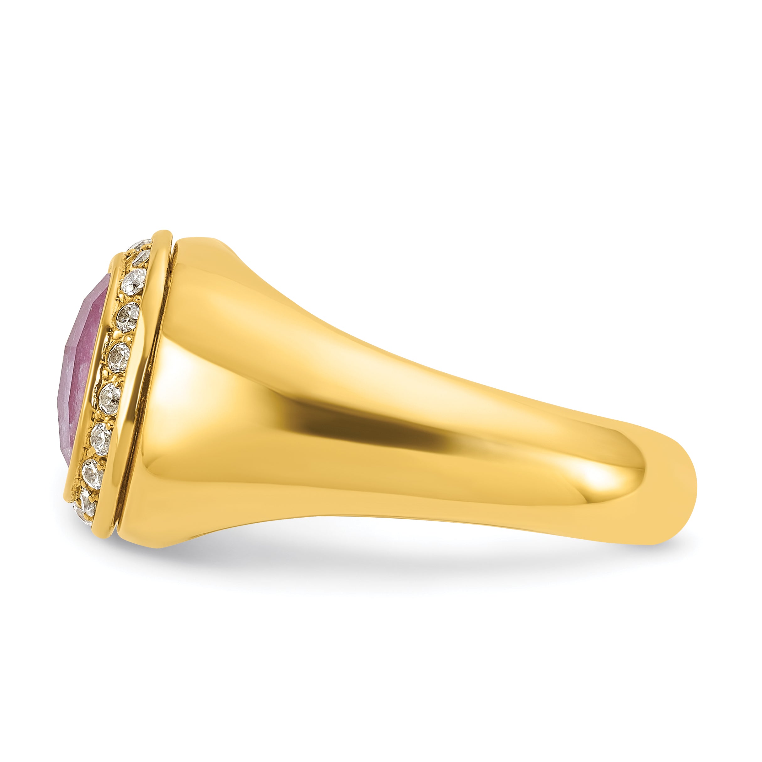 10k IBGoodman Men's Ruby Doublet Stone and Diamond Complete Ring - 10