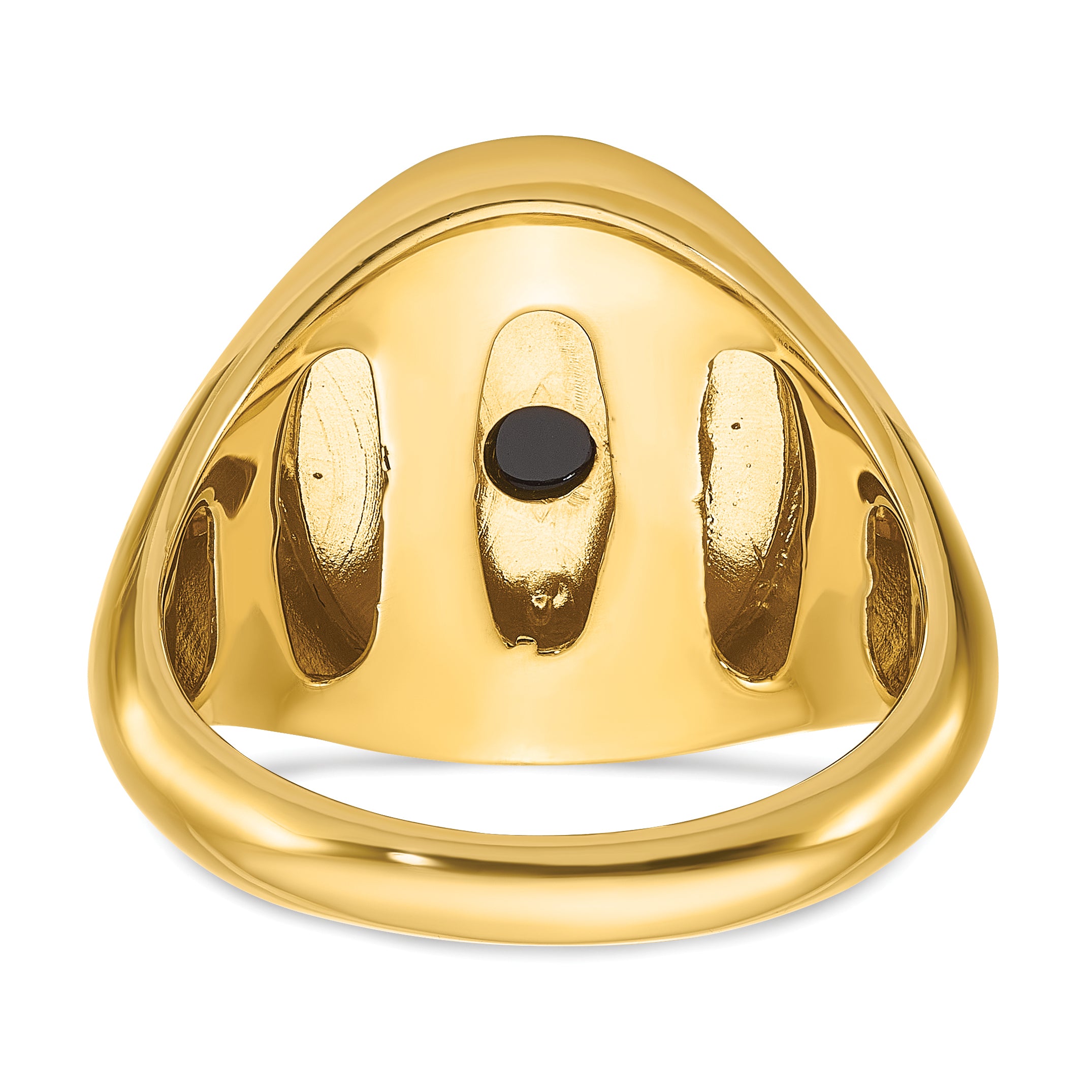 10k IBGoodman Men's Oval Onyx and Diamond Complete Ring - 10
