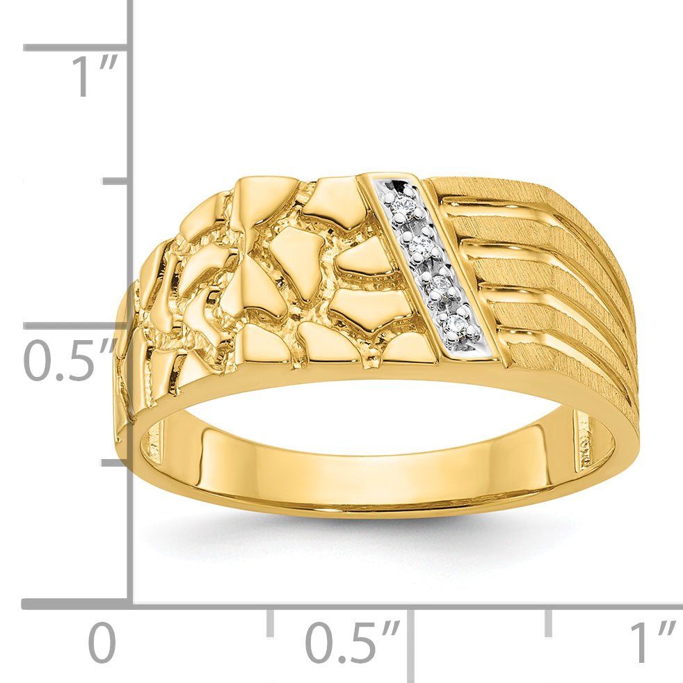 10k IBGoodman Men's Diamond Nugget Complete Ring