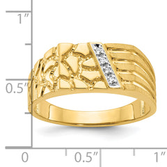 10k IBGoodman Men's Diamond Nugget Complete Ring