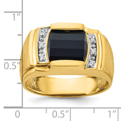 10k IBGoodman Men's Onyx and Diamond Complete Ring