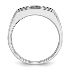 IBGoodman 10k Men's Polished and Satin Onyx and 1/6 Carat A Quality Diamond Ring - 10
