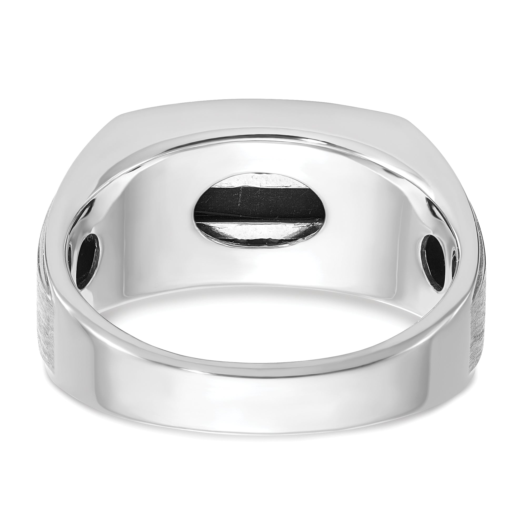 IBGoodman 10k Men's Polished and Satin Onyx and 1/6 Carat A Quality Diamond Ring - 10