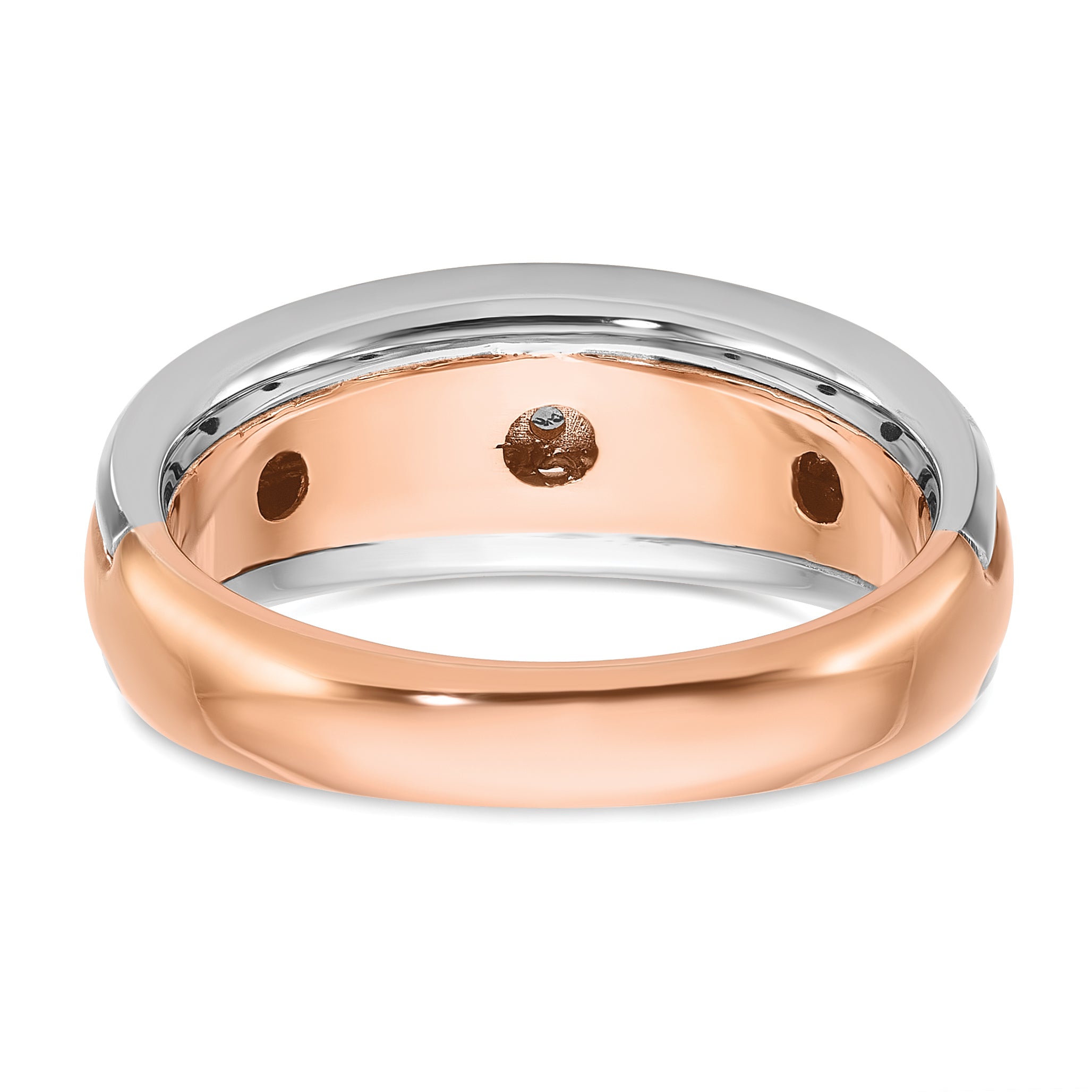 10k Two-tone White/Rose Gold IBGoodman Men's Diamond Complete Ring