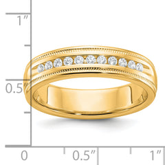 IBGoodman 10k Men's Polished and Milgrain 11-Stone 1/4 Carat A Quality Diamond Ring - 10