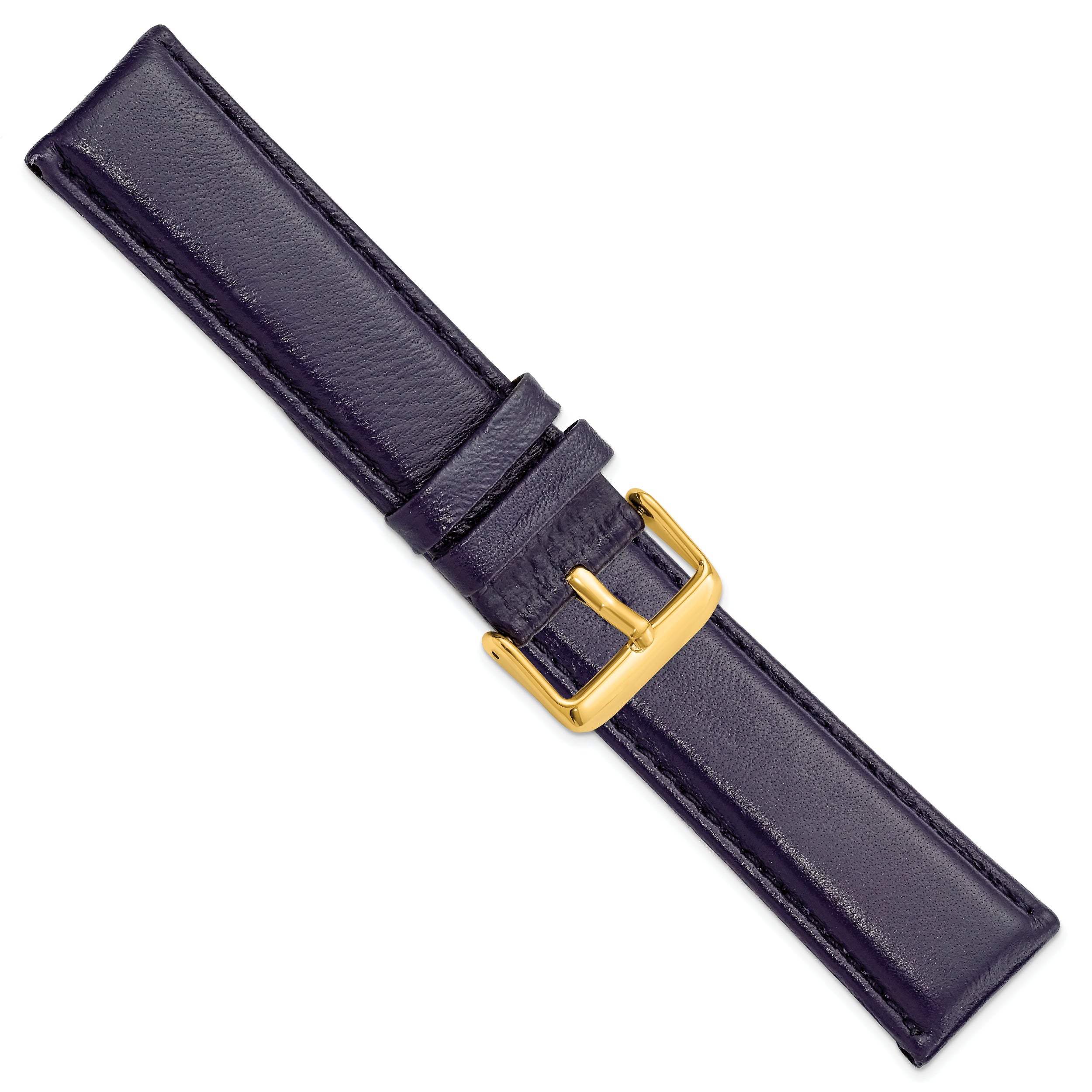 14mm Navy Glove Leather with Gold-tone Panerai Style Buckle 6.75 inch Watch Band