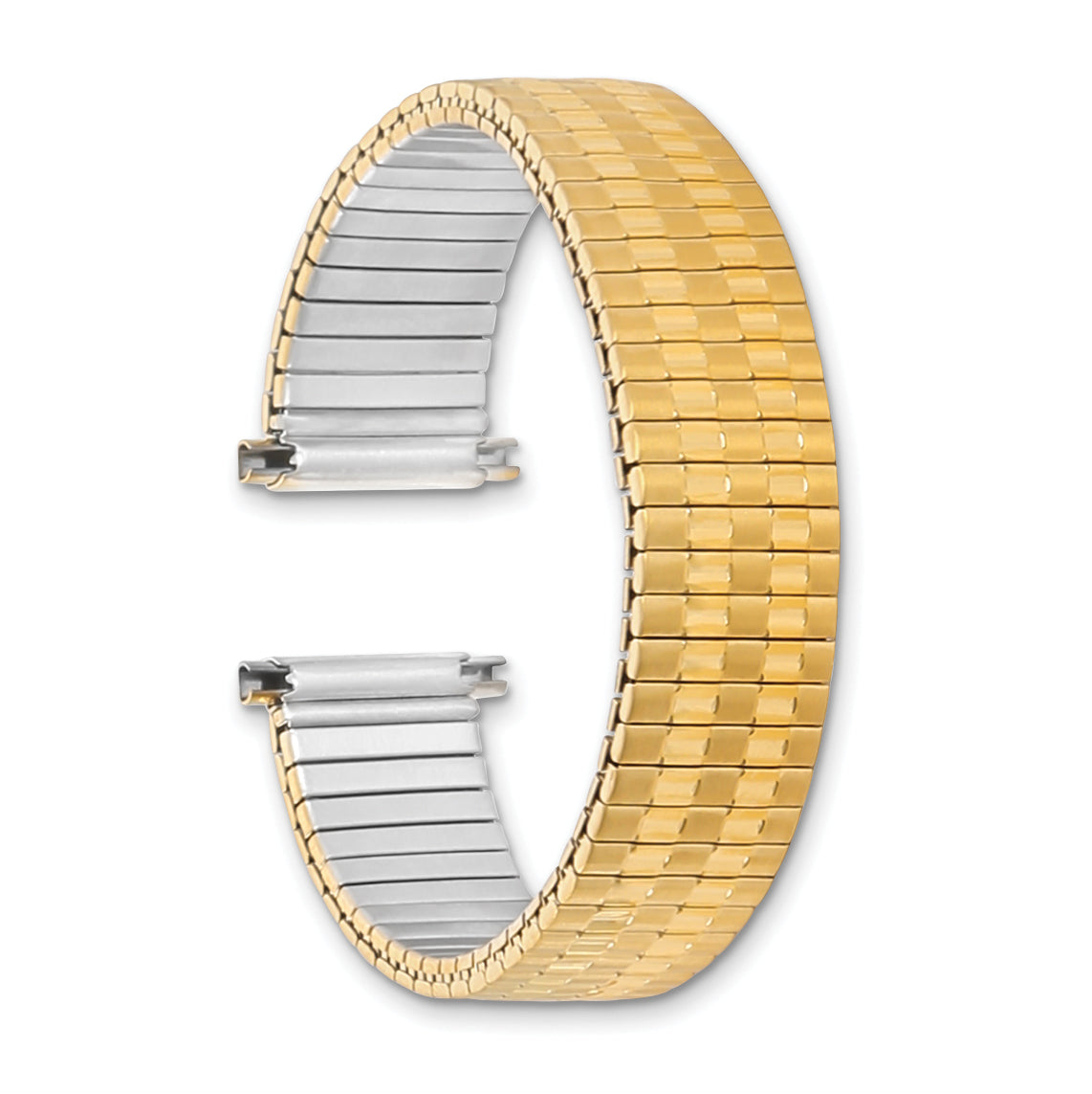 12-16mm Ladies Satin and Polished Gold-tone Stainless Steel Thin-Flexo Expansion Link 5.75 inch Watch Band