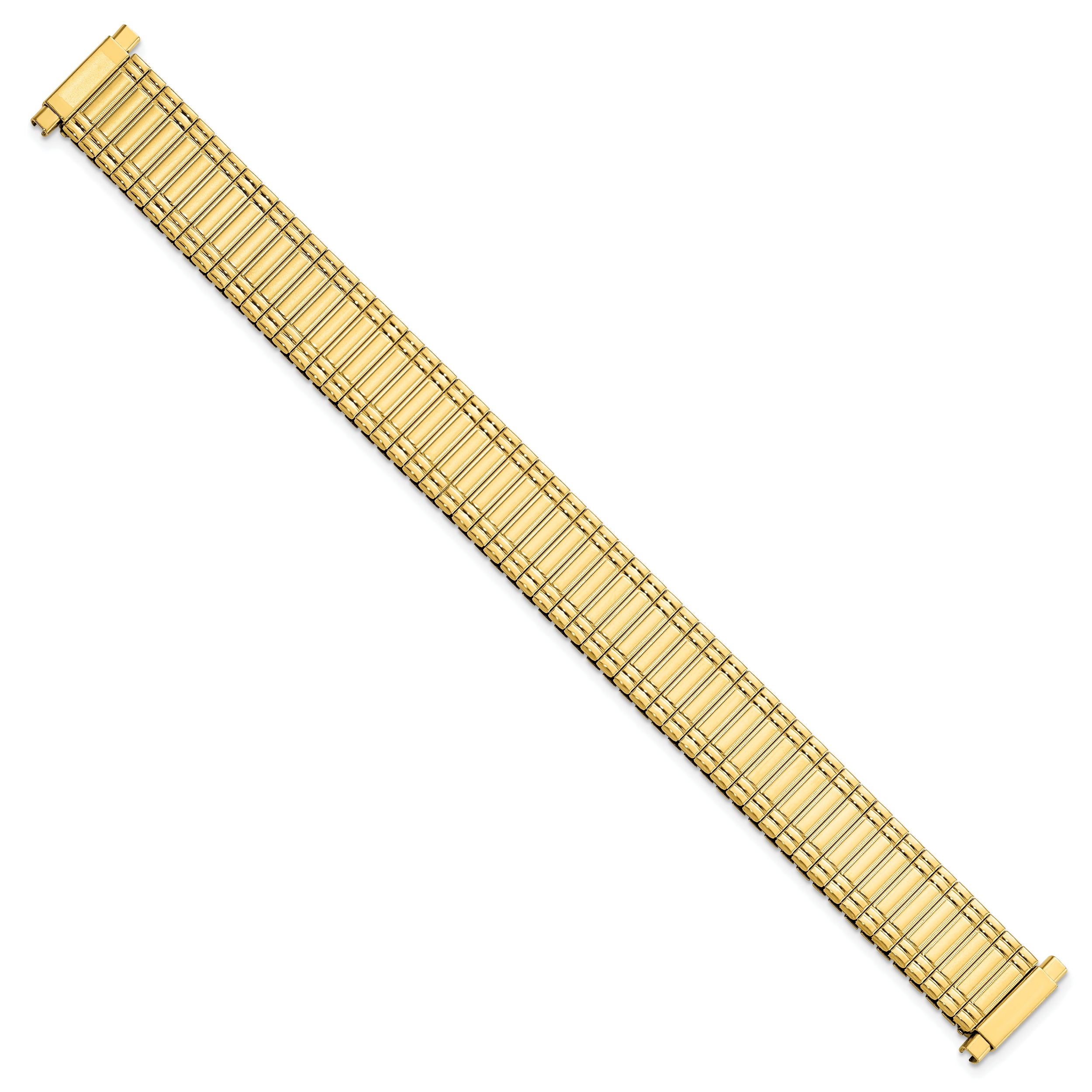 11-15mm Ladies Sanded and Polished Gold-tone Stainless Steel Thin-Flexo Expansion Link 6 inch Watch Band