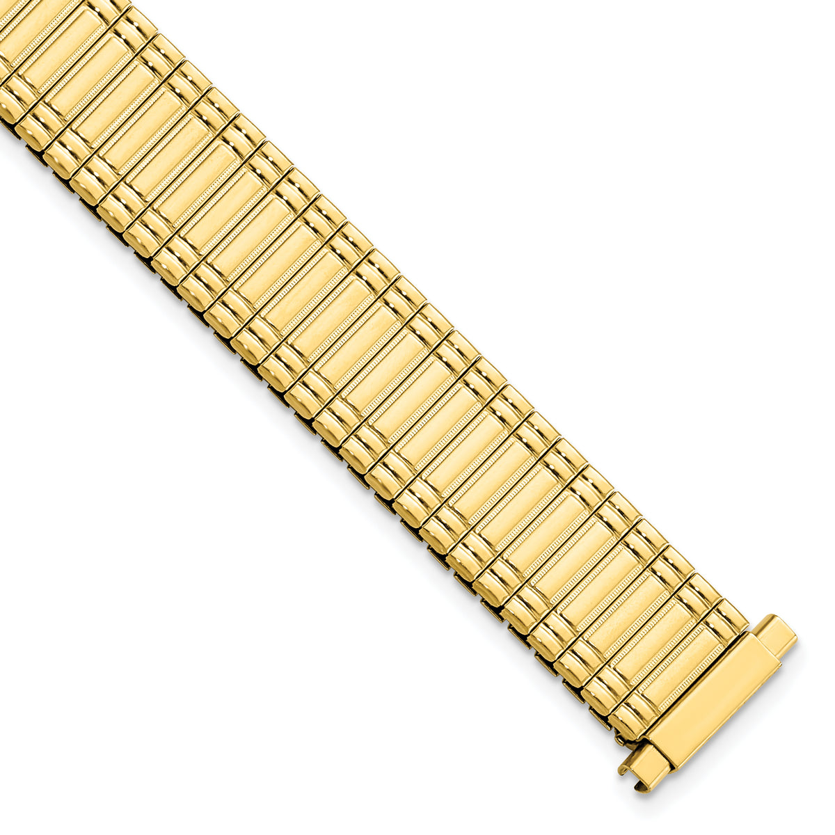 DeBeer 11-15mm Ladies Sanded and Polished Gold-tone Stainless Steel Thin-Flexo Expansion Link 6 inch Watch Band