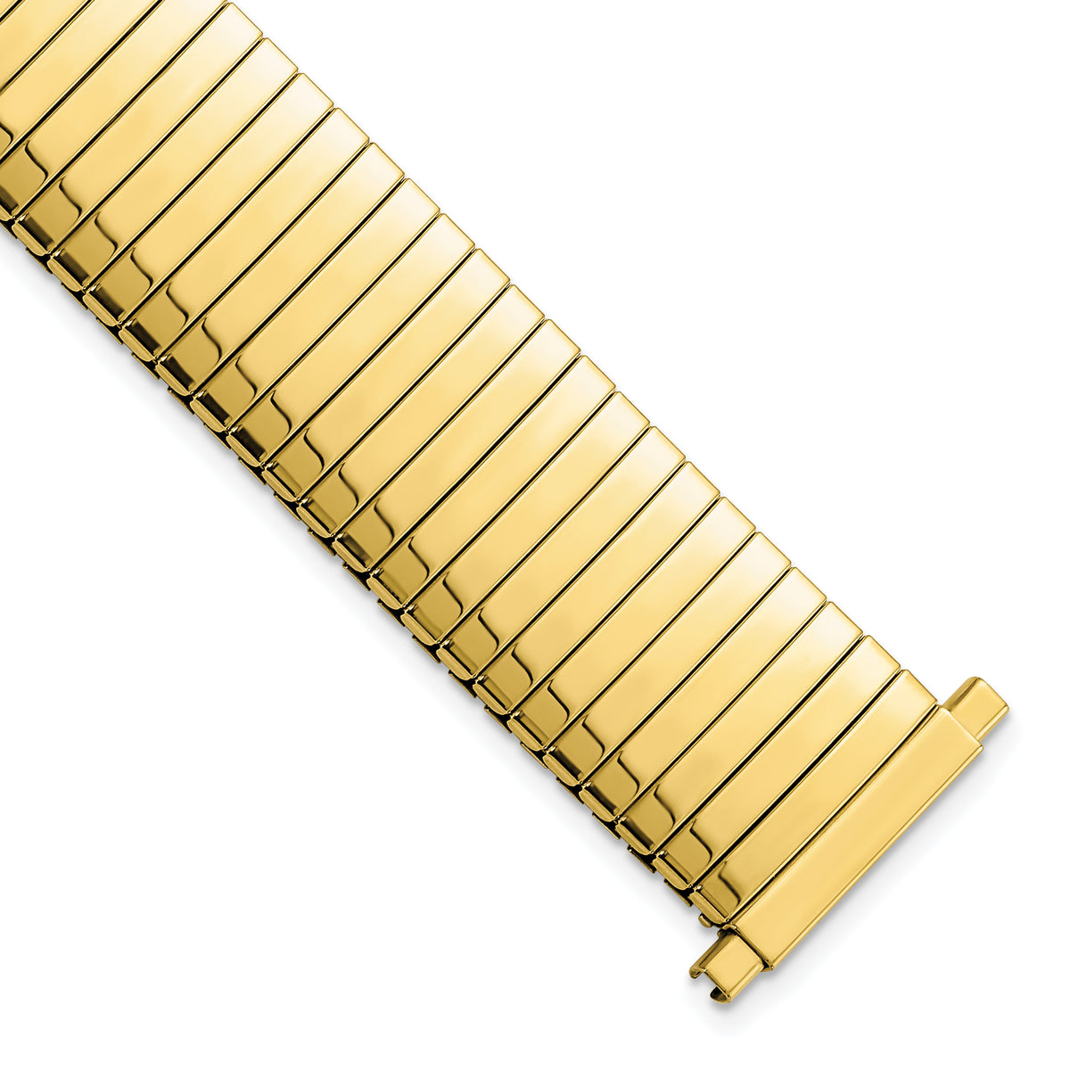 DeBeer 16-21mm Mens Gold-tone Stainless Steel Thin-Flexo Expansion Link 6.5 inch Watch Band