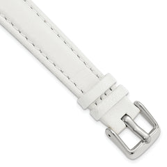 DeBeer 14mm White Glove Leather with Silver-tone Panerai Style Buckle 6.75 inch Watch Band