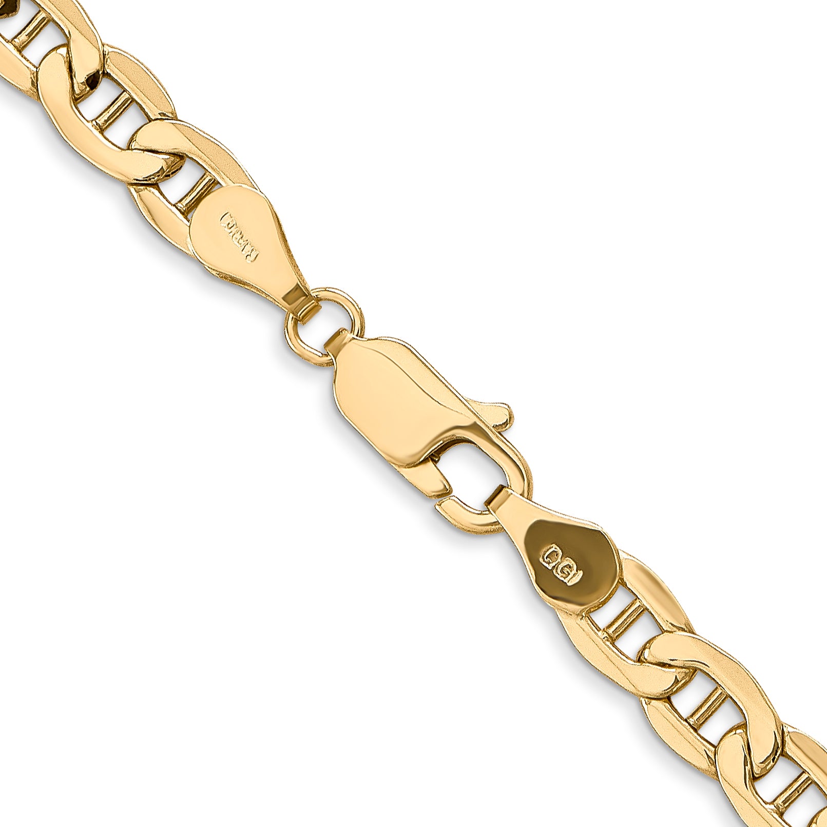 14K 18 inch 4.75mm Semi-Solid Anchor with Lobster Clasp Chain
