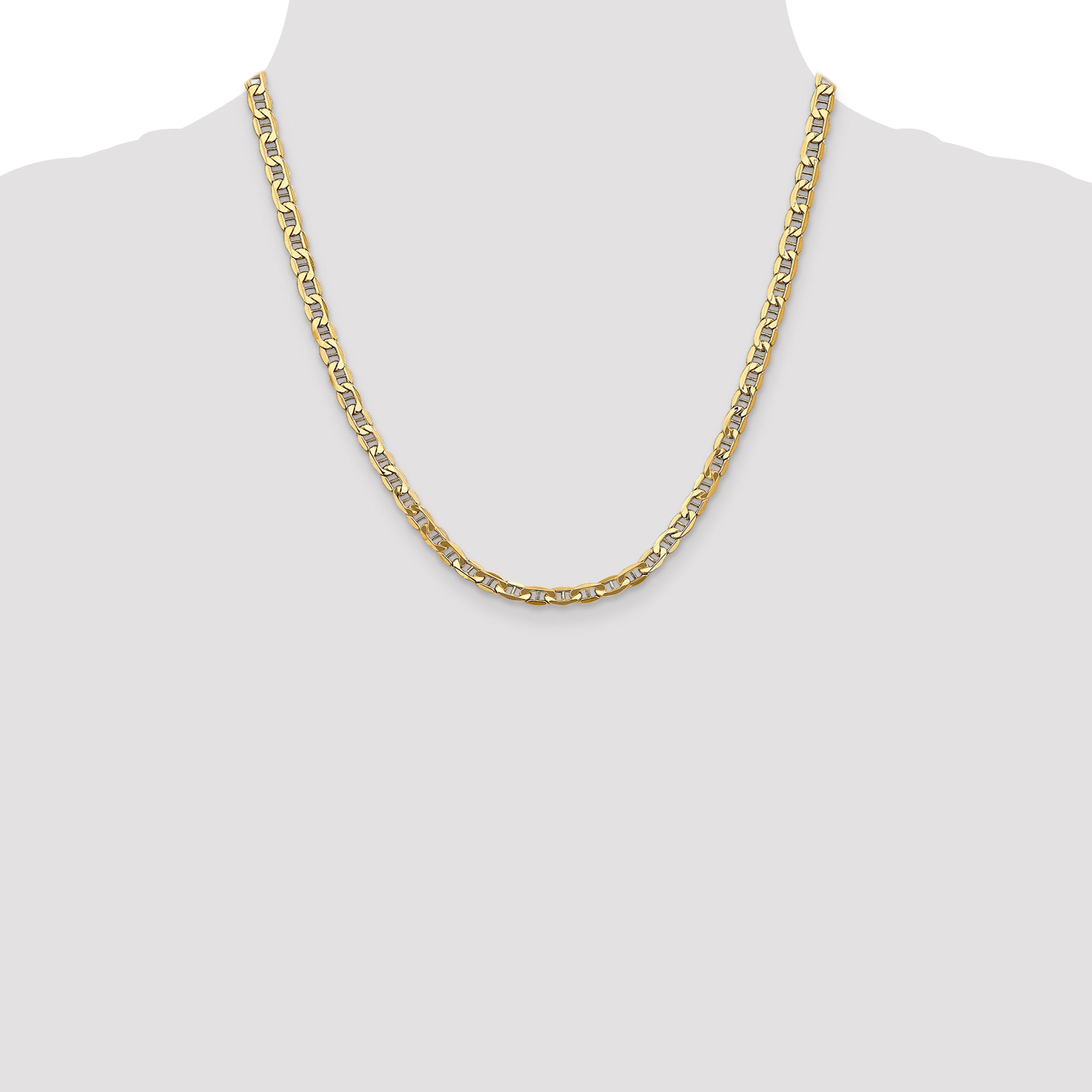 14K 18 inch 4.75mm Semi-Solid Anchor with Lobster Clasp Chain