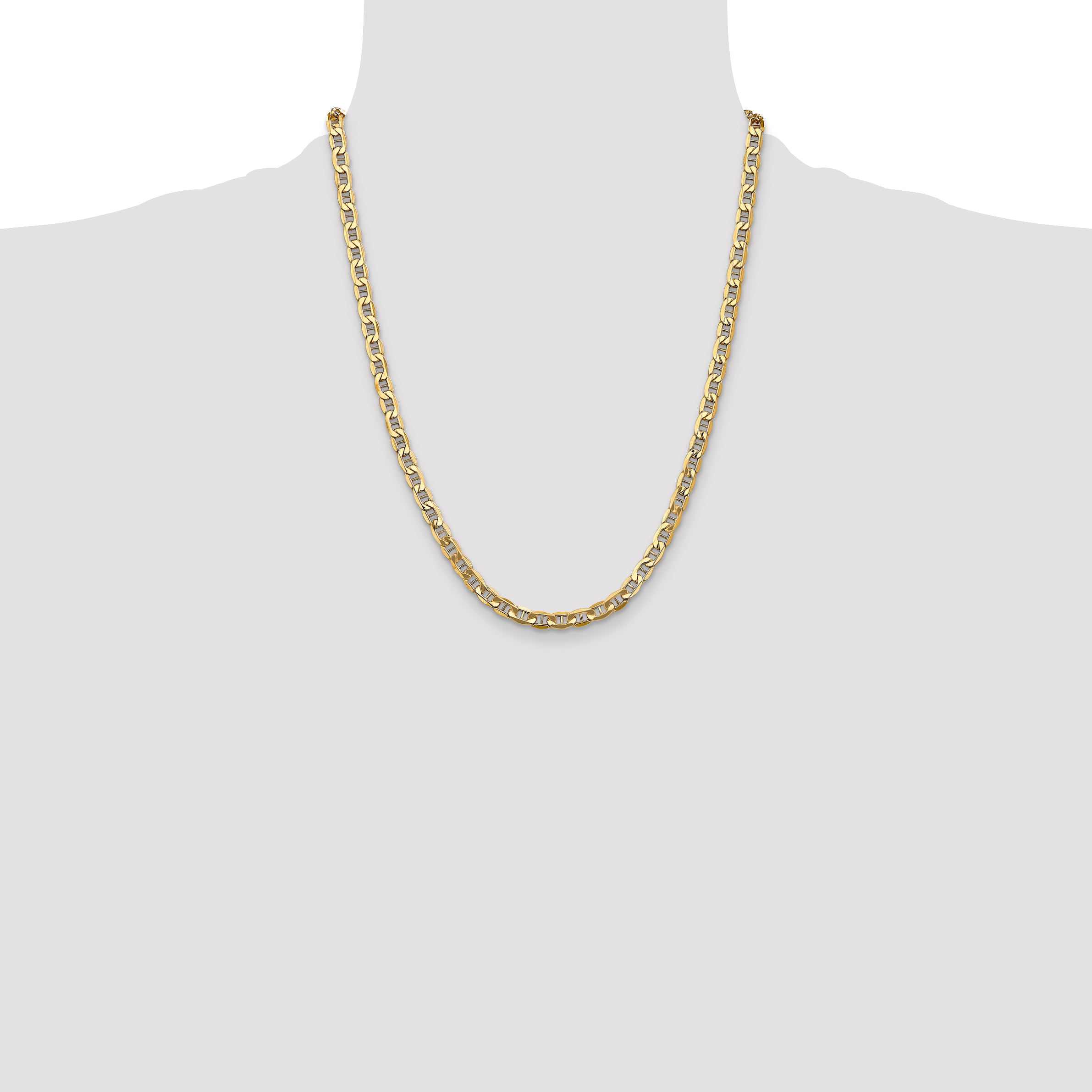 14K 18 inch 4.75mm Semi-Solid Anchor with Lobster Clasp Chain