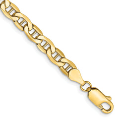 14K 8 inch 4.75mm Semi-Solid Anchor with Lobster Clasp Bracelet