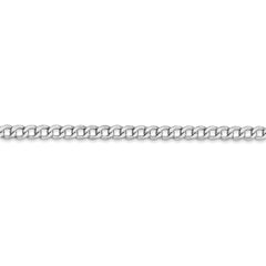 14K White Gold 16 inch 3.35mm Semi-Solid Curb with Lobster Clasp Chain