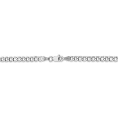 14K White Gold 16 inch 3.35mm Semi-Solid Curb with Lobster Clasp Chain