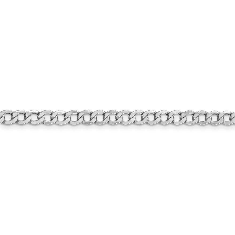 14K White Gold 16 inch 4.3mm Semi-Solid Curb with Lobster Clasp Chain