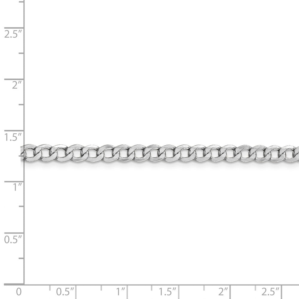 14K White Gold 4.3mm Semi-Solid Curb Link Chain