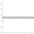 14K White Gold 4.3mm Semi-Solid Curb Link Chain