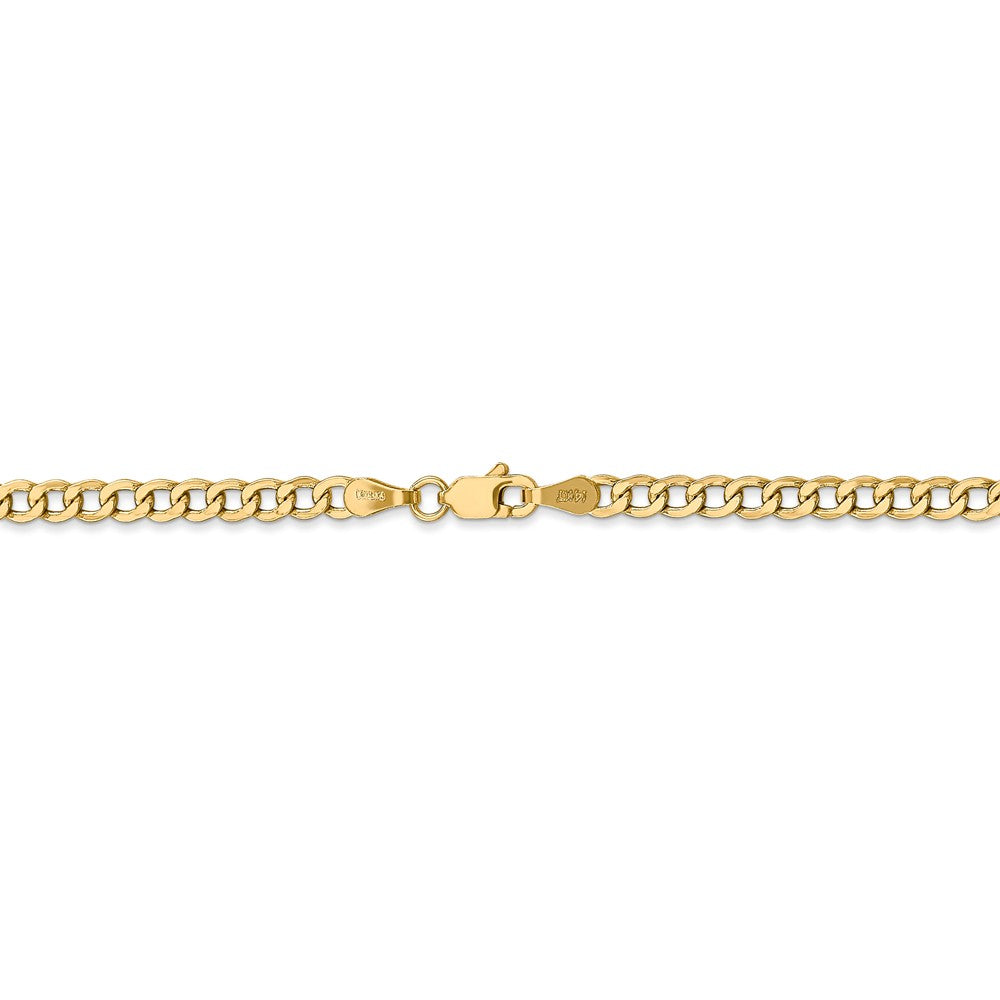 Sophia Jewelers 14K Gold Curb Necklace with Polished Finish and Lobster Clasp