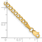 14K 7 inch 3.35mm Semi-Solid Curb with Lobster Clasp Bracelet