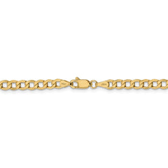 Sophia Jewelers 14K Gold 18 Semi-Solid Curb Chain Necklace with Polished Finish