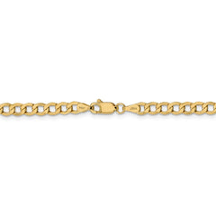 14K 18 inch 4.3mm Semi-Solid Curb with Lobster Clasp Chain