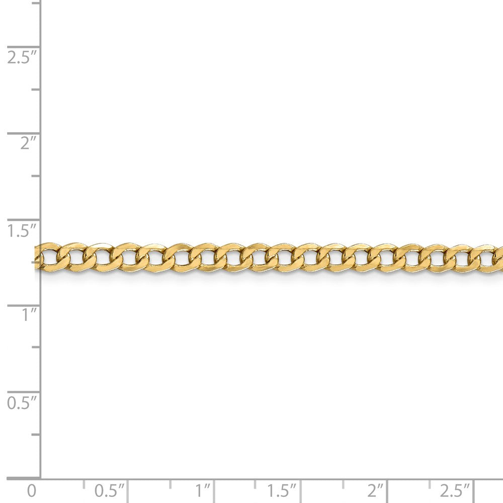 14K Yellow Gold 4.3mm Semi-Solid Curb Link Chain