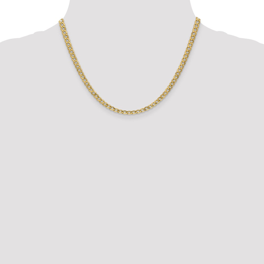 Sophia Jewelers 14K Gold 18 Semi-Solid Curb Chain Necklace with Polished Finish