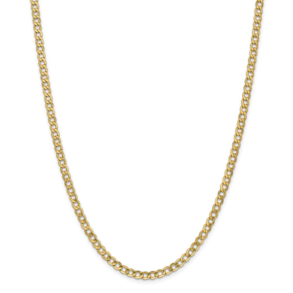 Sophia Jewelers 14K Gold 18 Semi-Solid Curb Chain Necklace with Polished Finish