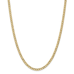 Sophia Jewelers 14K Gold 18 Semi-Solid Curb Chain Necklace with Polished Finish