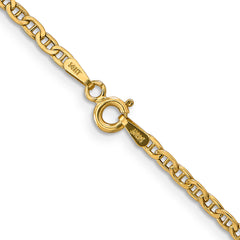 14K 16 inch 2.4mm Semi-Solid Anchor with Spring Ring Clasp Chain