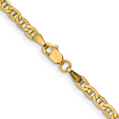 14K 16 inch 3.2mm Semi-Solid Anchor with Lobster Clasp Chain