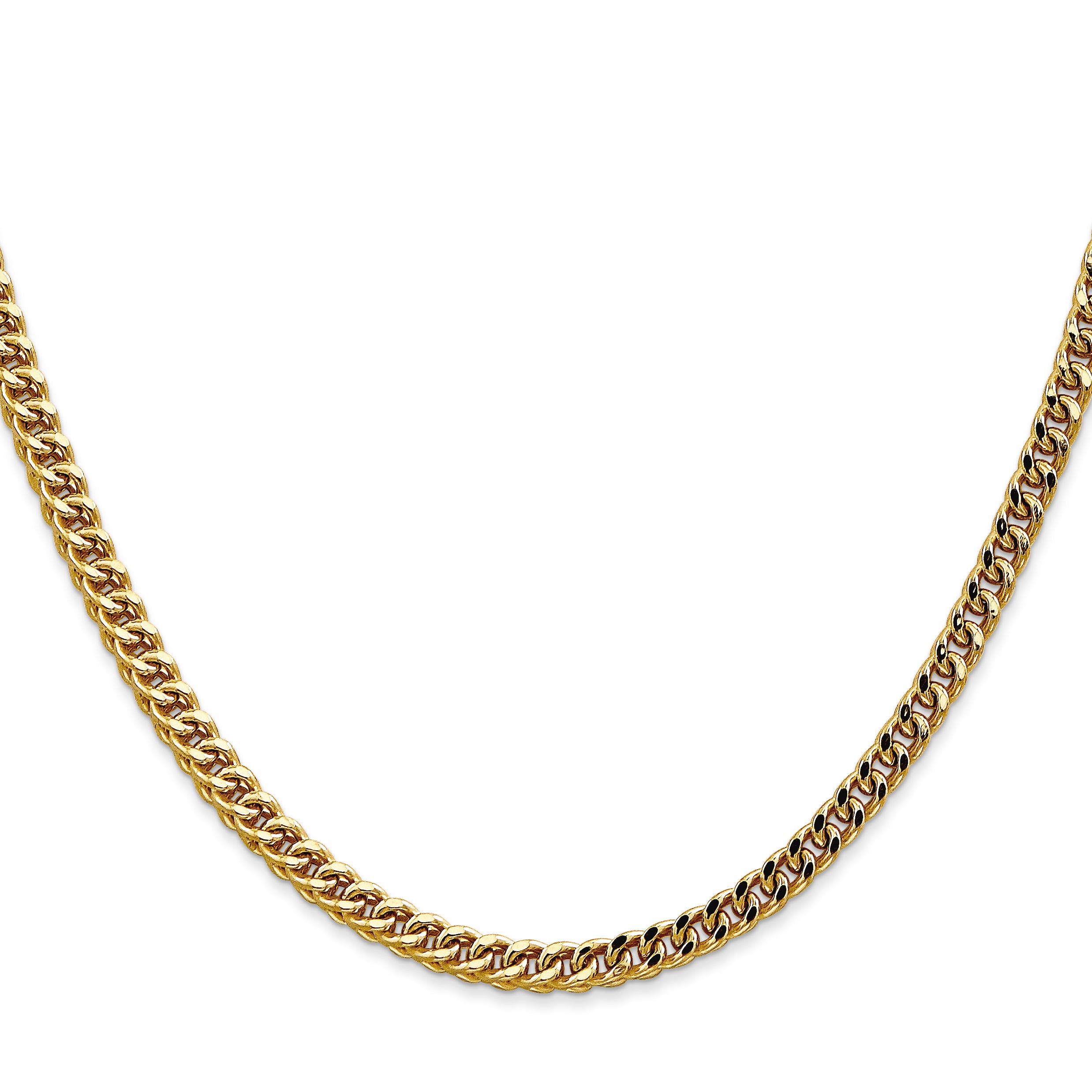 14K 18 inch 3.7mm Semi-Solid Franco with Fancy Lobster Clasp Chain