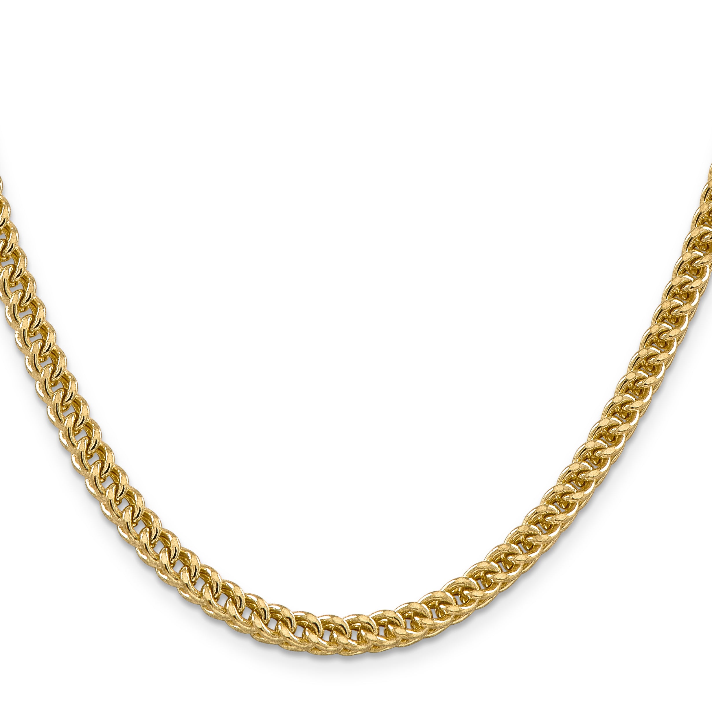 14K 22 inch 4.5mm Semi-Solid Franco with Fancy Lobster Clasp Chain