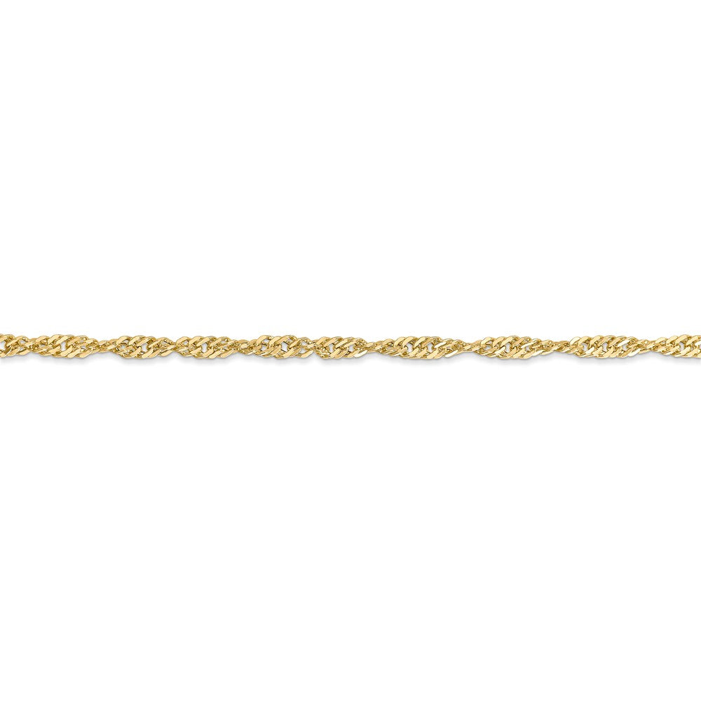 Sophia Jewelers 14K Gold Polished Singapore Chain Necklace Elegant 16-Inch Lightweight