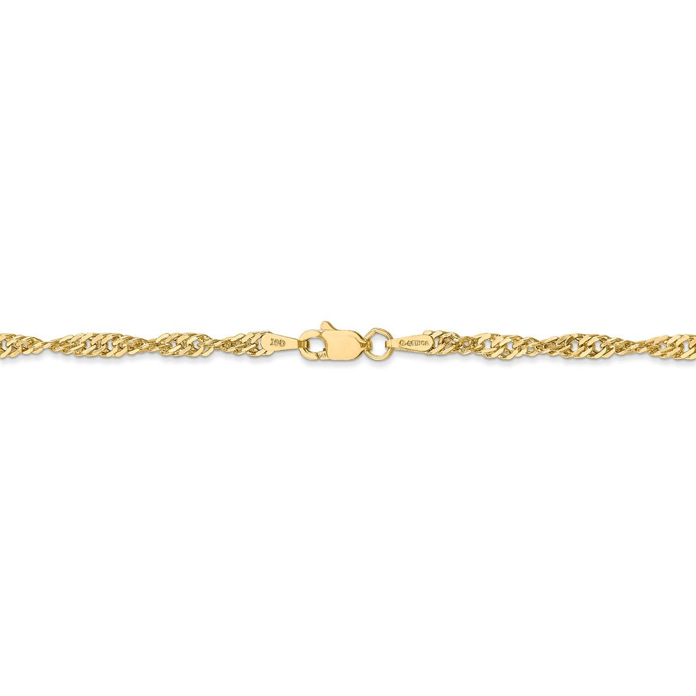 Sophia Jewelers 14K Gold Polished Singapore Chain Necklace Elegant 16-Inch Lightweight