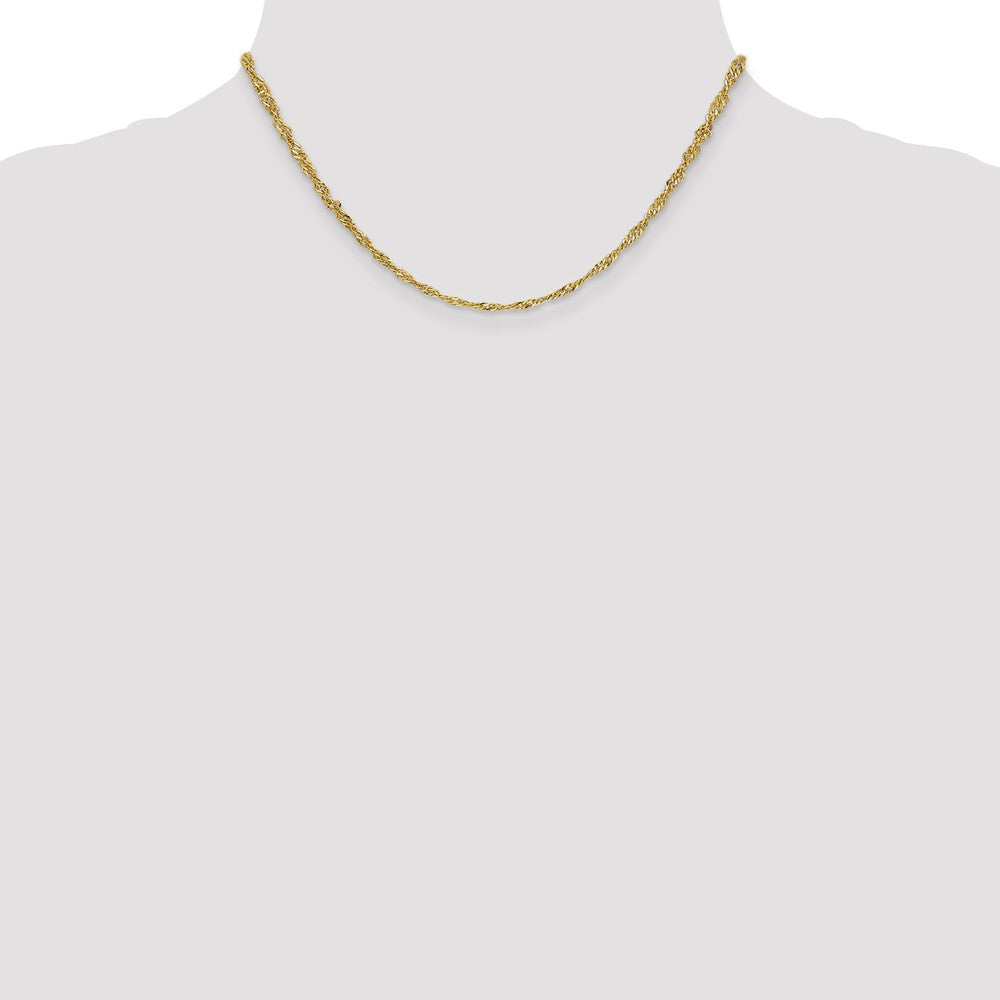 Sophia Jewelers 14K Gold Polished Singapore Chain Necklace Elegant 16-Inch Lightweight