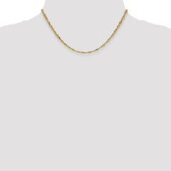 Sophia Jewelers 14K Gold Polished Singapore Chain Necklace Elegant 16-Inch Lightweight