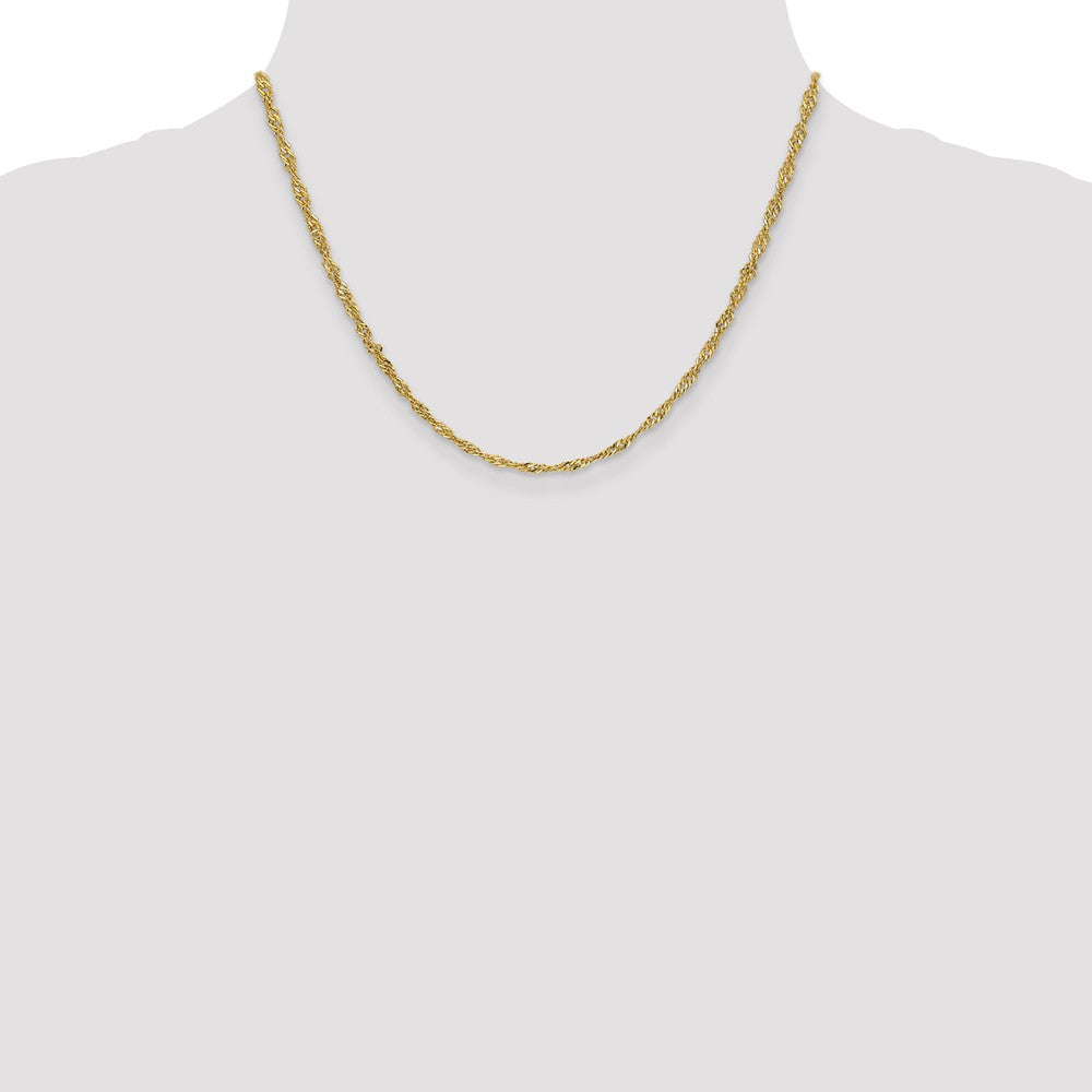 Sophia Jewelers 14K Gold Polished Singapore Chain Necklace Elegant 16-Inch Lightweight
