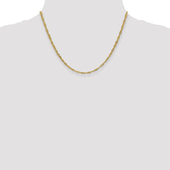 Sophia Jewelers 14K Gold Polished Singapore Chain Necklace Elegant 16-Inch Lightweight