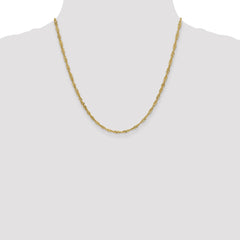 Sophia Jewelers 14K Gold Polished Singapore Chain Necklace Elegant 16-Inch Lightweight