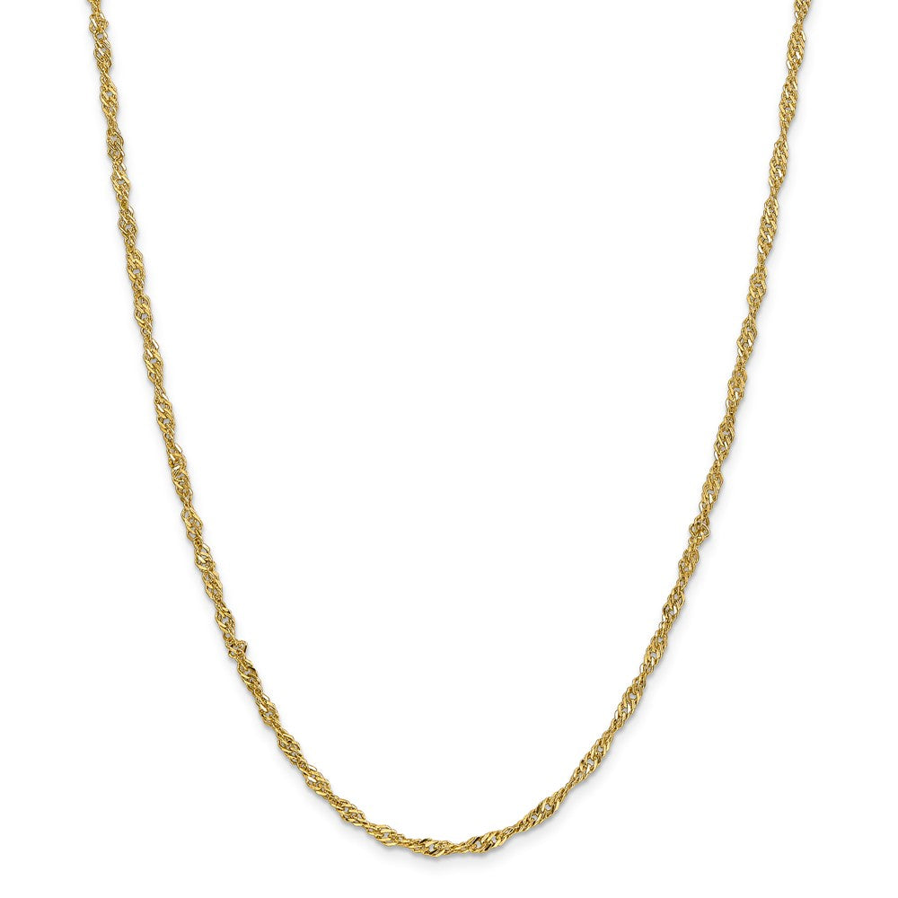 Sophia Jewelers 14K Gold Polished Singapore Chain Necklace Elegant 16-Inch Lightweight