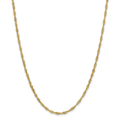 Sophia Jewelers 14K Gold Polished Singapore Chain Necklace Elegant 16-Inch Lightweight