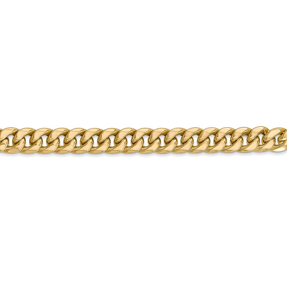 Sophia Jewelers 14K Yellow Gold Miami Cuban Necklace with Polished 6mm Chain